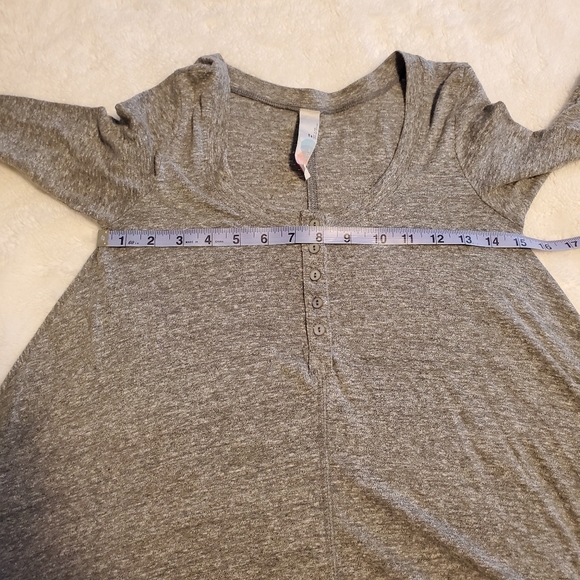 * Gray * Free People Beach Henley 1/2 Sleeve Flowy Dress - Picture 9 of 11